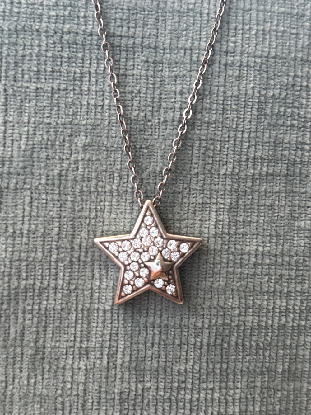 Brighton Silver Star Necklace with Clear Crystals